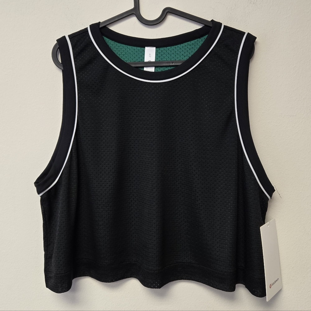 Lululemon Double Layered Mesh Reversible Tank Top Black Green XL - Picture 6 of 11
